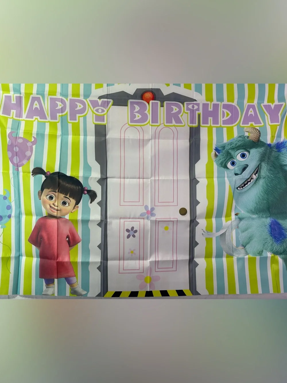 Monsters Inc. Happy Birthday Backdrop Banner 5x3Ft.